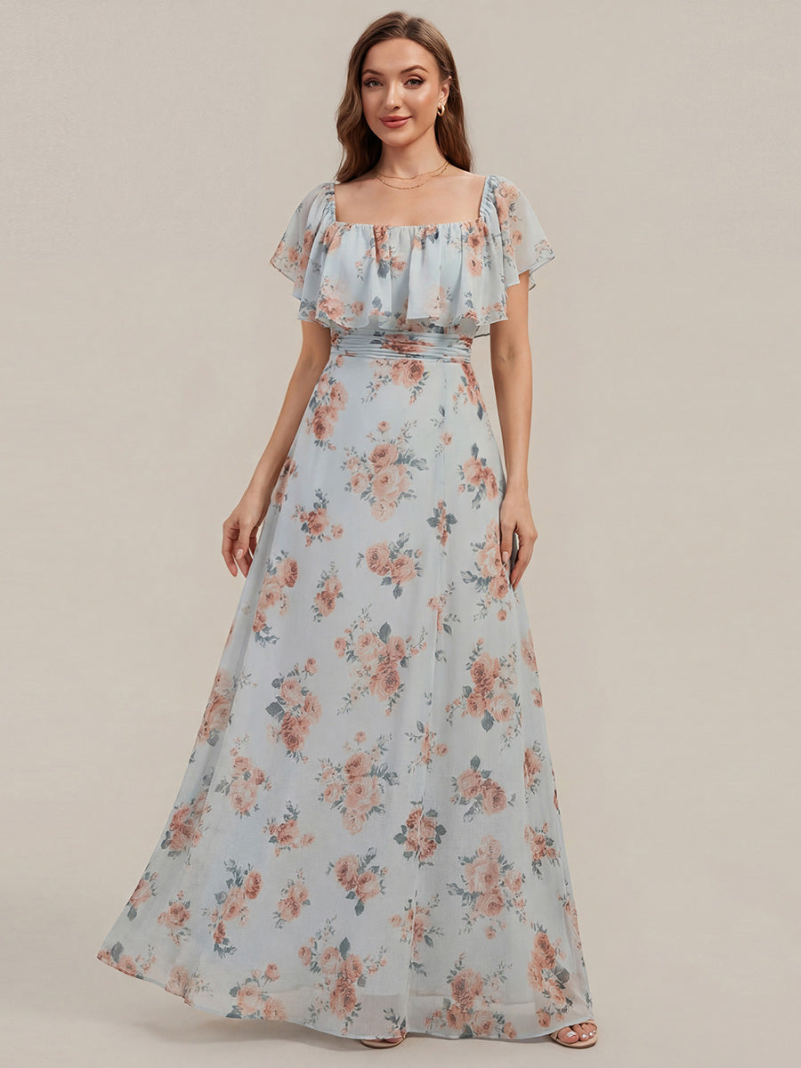 Color=Amber Bloom | Fast Delivery Short Sleeve Off Shoulder Pleated A-Line Floor Length Bridesmaid Dresses-Amber Bloom 5