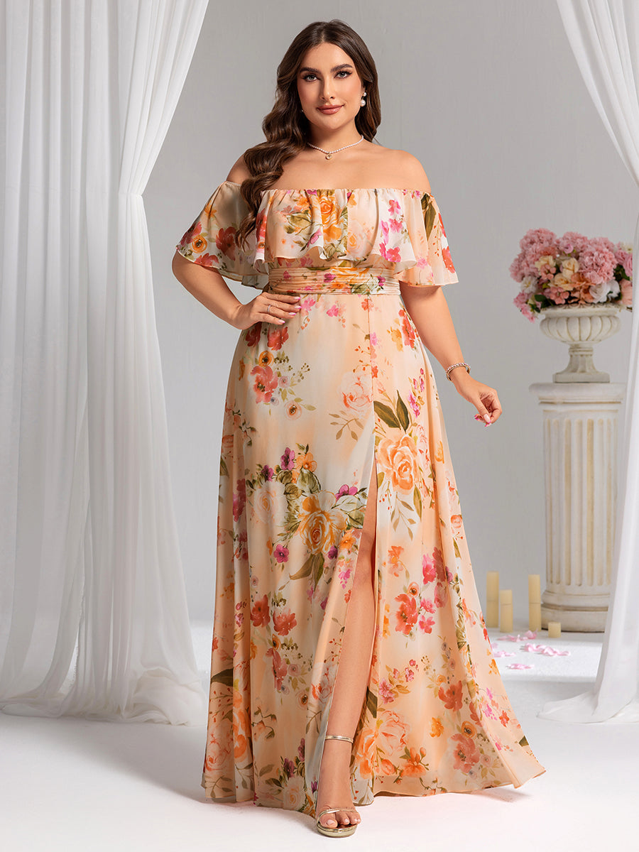 Color=Peach Fuzz | womens-a-line-off-shoulder-ruffle-thigh-split-bridesmaid-dresses-es00969-2-Peach Fuzz 97