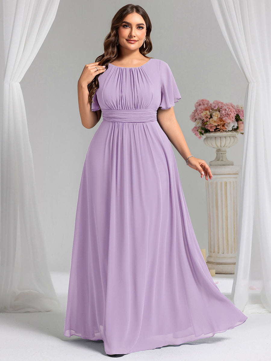 Color=Frosted Lilac | Wholesale Pricing Short Sleeve Ruffle Pleated A-Line Floor Length Bridesmaid Dresses-Frosted Lilac 6