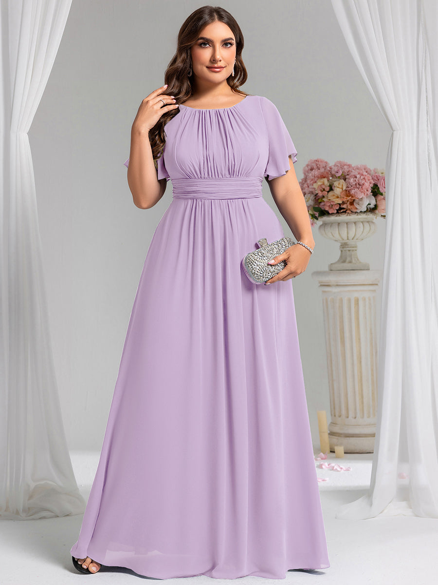 Color=Frosted Lilac | Wholesale Pricing Short Sleeve Ruffle Pleated A-Line Floor Length Bridesmaid Dresses-Frosted Lilac 9