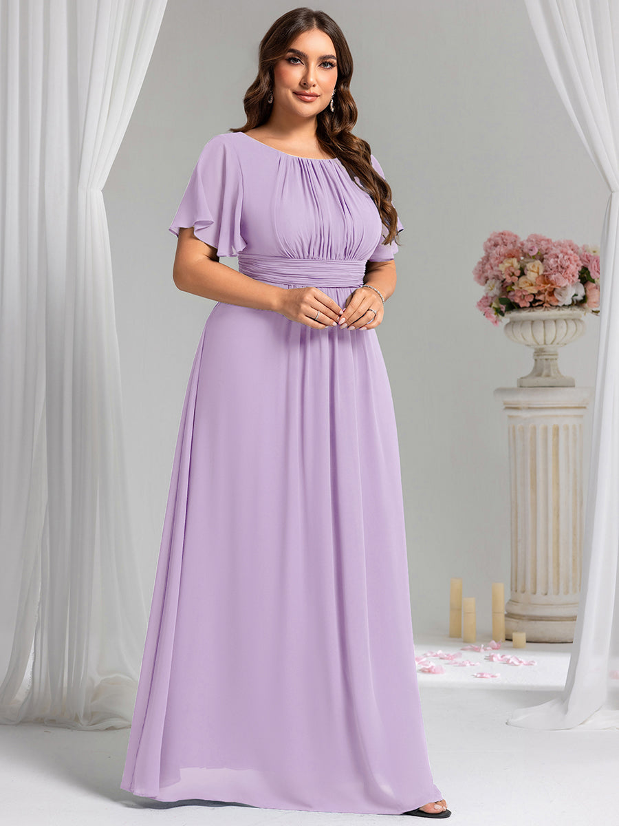 Color=Frosted Lilac | Wholesale Pricing Short Sleeve Ruffle Pleated A-Line Floor Length Bridesmaid Dresses-Frosted Lilac 10