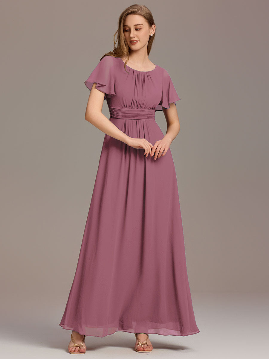 Color=Purple Orchid | Factory Design Short Sleeve Ruffle Pleated A-Line Floor Length Bridesmaid Dresses-Purple Orchid 10