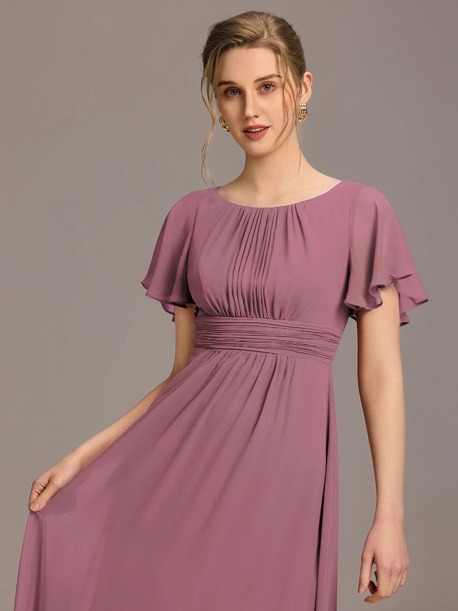 Color=Purple Orchid | Factory Design Short Sleeve Ruffle Pleated A-Line Floor Length Bridesmaid Dresses-Purple Orchid 12