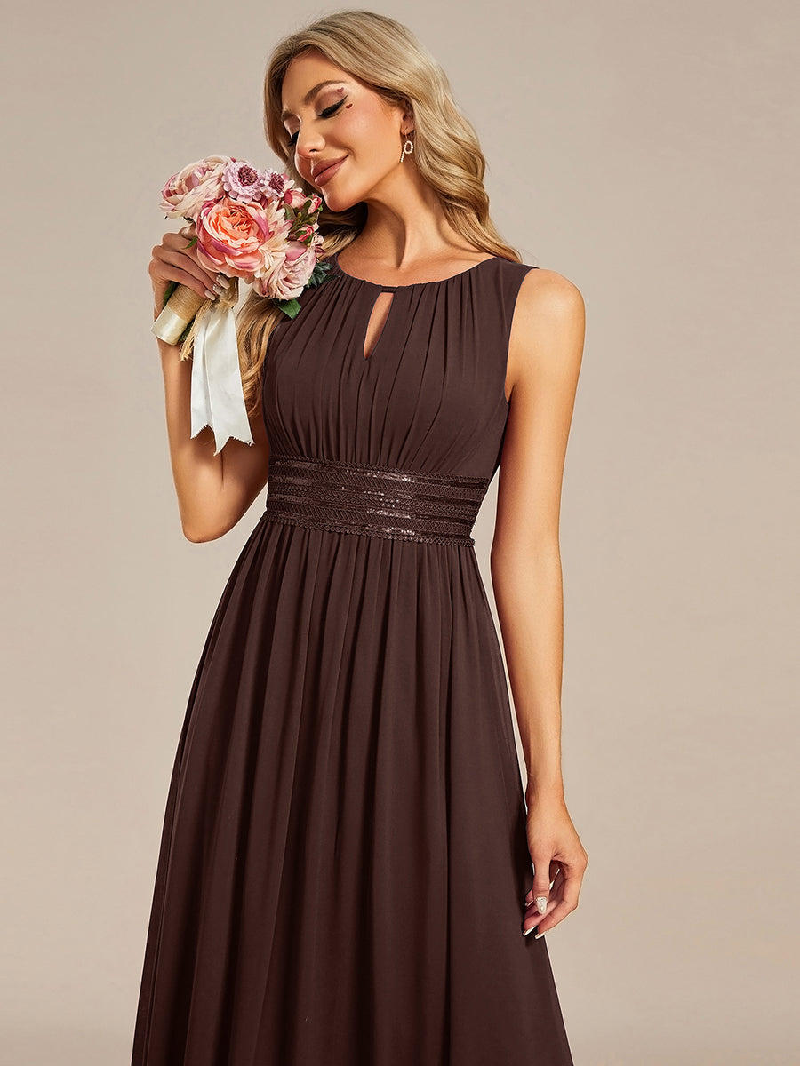 Color=Chocolate Brown | Embroidered Chiffon A-Line Floor Length Bridesmaid Dress-Chocolate Brown 5