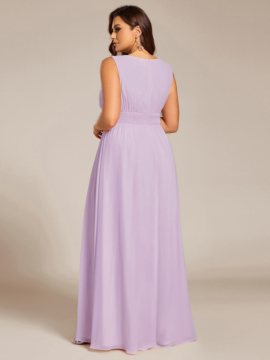Color=Frosted Lilac | Bulk Order Sleeveless Embroidered Round Neck A-Line Floor Length Bridesmaid Dresses-Frosted Lilac 7