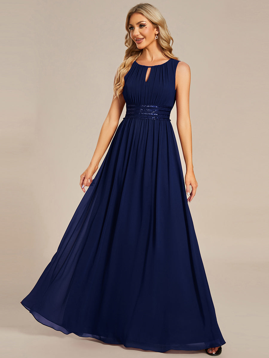 Color=Navy Blue | B2B-Exclusive Strapless Embroidered A-Line Floor Length Non-Stretch Bridesmaid Dresses-Navy Blue 36