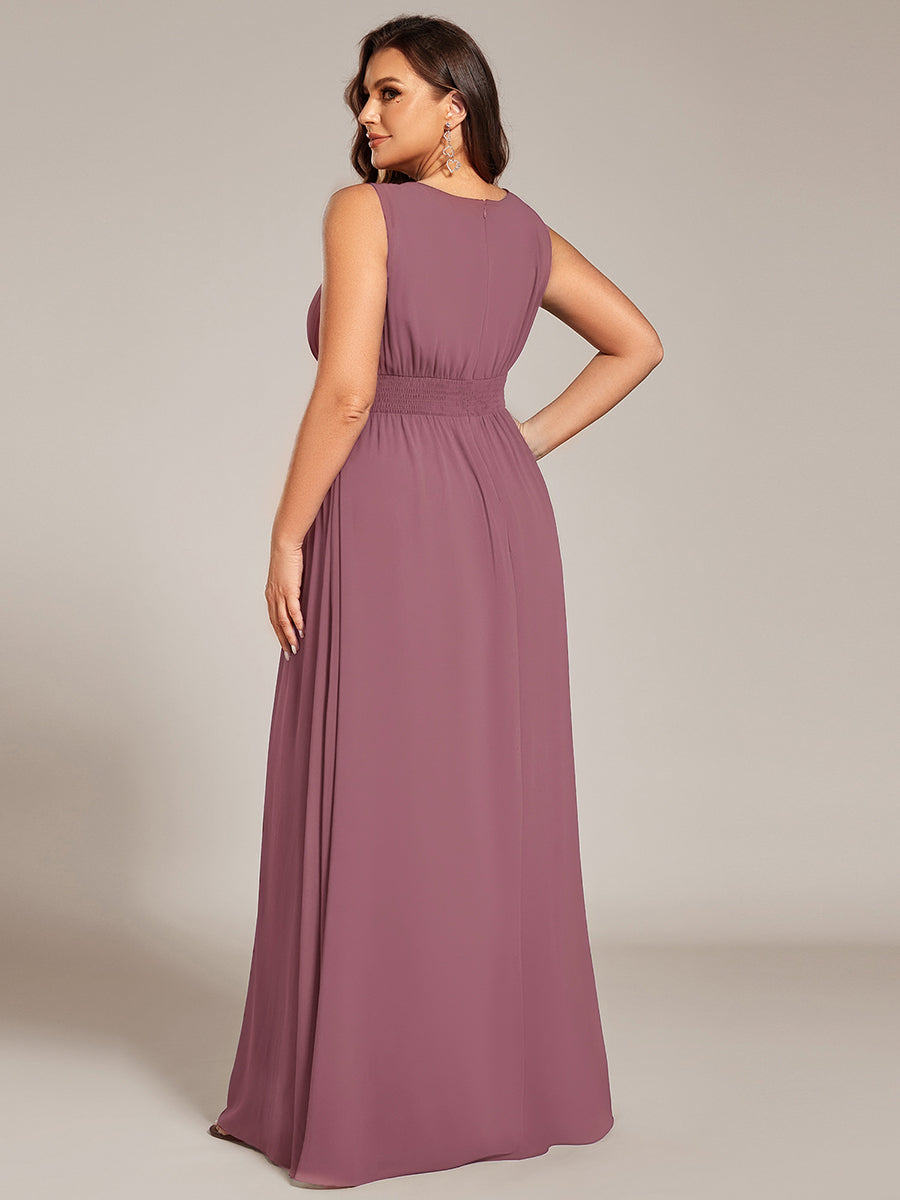 Color=Purple Orchid | Wholesale Sleeveless Embroidered Round Neck A-Line Floor Length Bridesmaid Dresses-Purple Orchid 17