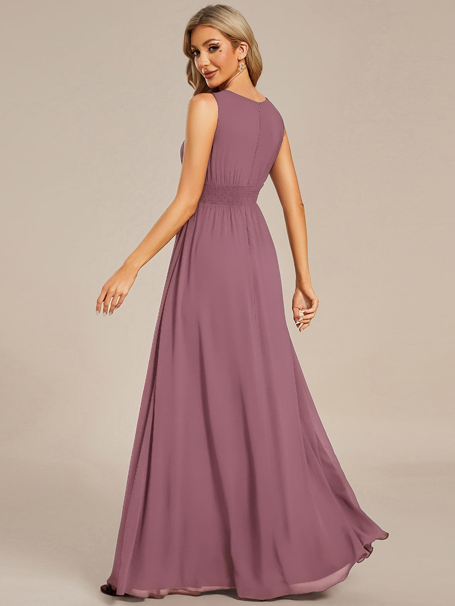 Color=Purple Orchid | Wholesale Sleeveless Embroidered Round Neck A-Line Floor Length Bridesmaid Dresses-Purple Orchid 12