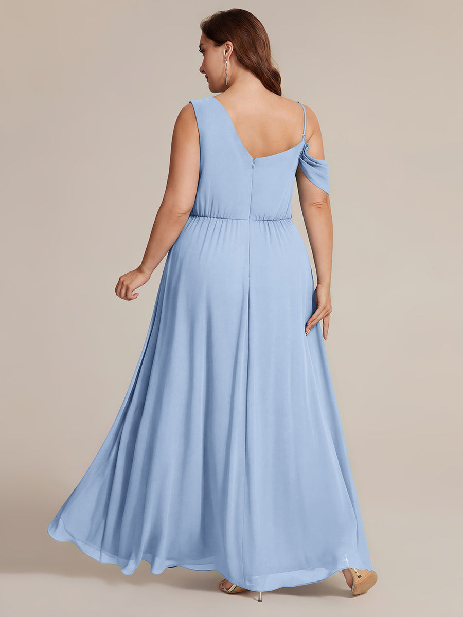 Color=Ice Blue | B2B-Exclusive Short Sleeve Asymmetrical Sequin A-Line Maxi Bridesmaid Dresses-Ice Blue 22