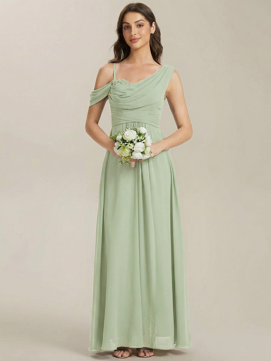 Color=Mint Green | Wholesale Short Sleeves Asymmetrical Sequin A-Line Floor Length Bridesmaid Dresses-Mint Green 10