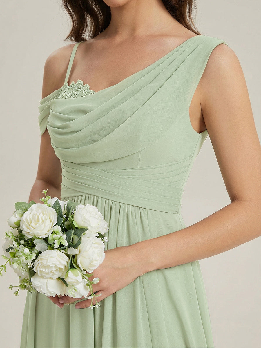 Color=Mint Green | Wholesale Short Sleeves Asymmetrical Sequin A-Line Floor Length Bridesmaid Dresses-Mint Green 8