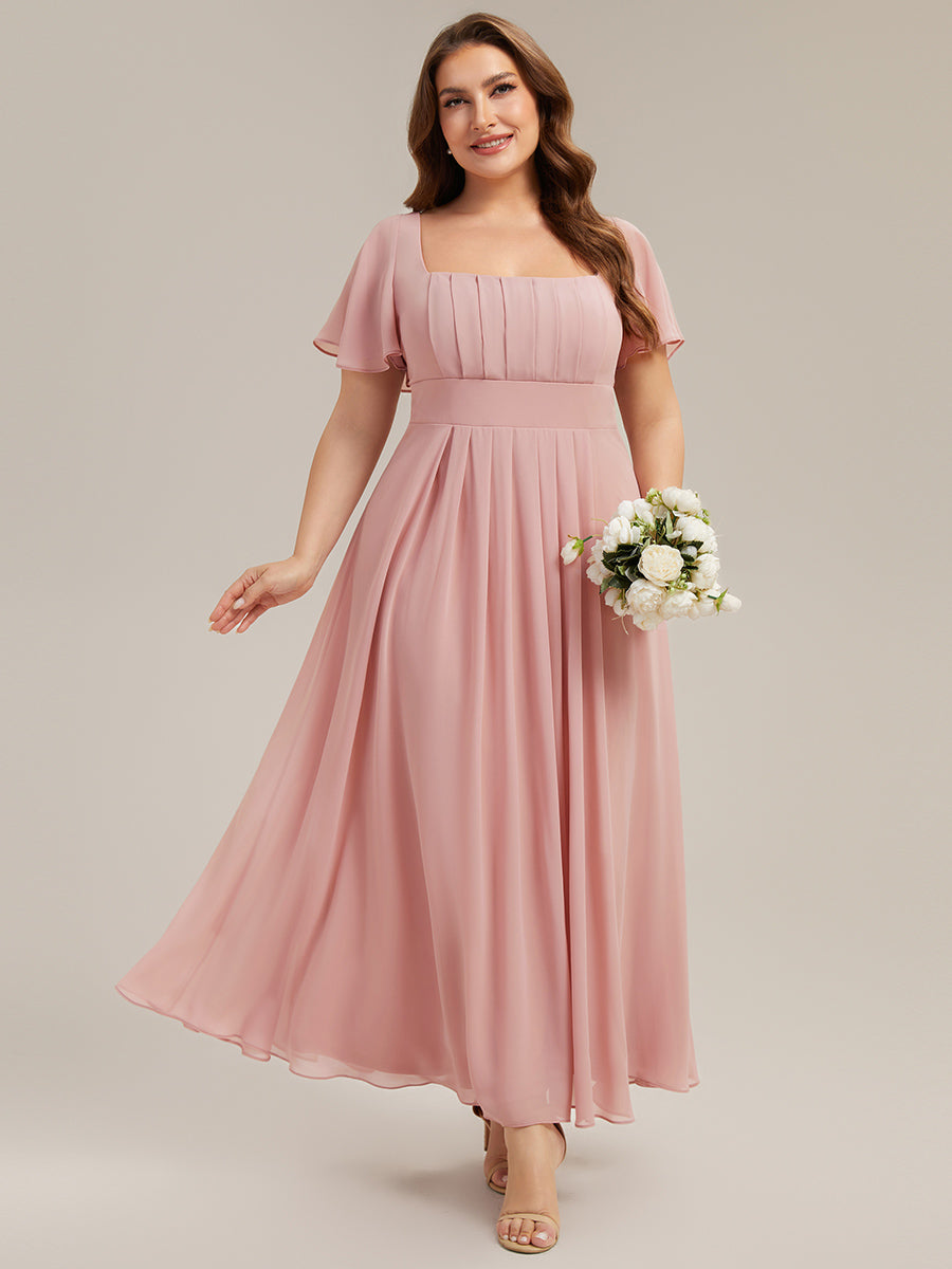 Color=Dusty Rose | Fast Delivery Short Sleeve Ruffle Backless Ruched A-Line Floor Length Bridesmaid Dresses-Dusty Rose 16