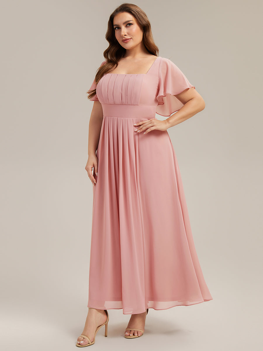 Color=Dusty Rose | Fast Delivery Short Sleeve Ruffle Backless Ruched A-Line Floor Length Bridesmaid Dresses-Dusty Rose 19