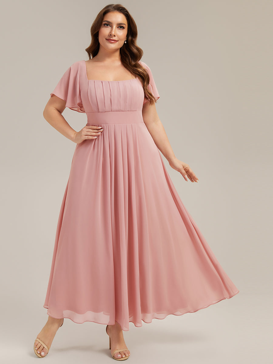 Color=Dusty Rose | Fast Delivery Short Sleeve Ruffle Backless Ruched A-Line Floor Length Bridesmaid Dresses-Dusty Rose 20