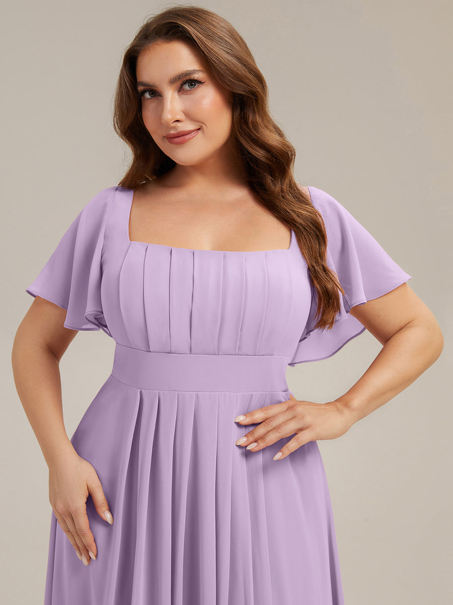 Color=Frosted Lilac | Bulk Order Short Sleeve Ruffle Backless Ruched A-Line Maxi Bridesmaid Dresses-Frosted Lilac 8