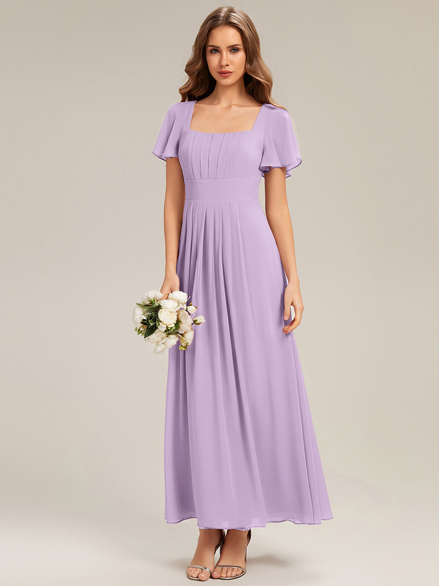 Color=Frosted Lilac | Bulk Order Short Sleeve Ruffle Backless Ruched A-Line Maxi Bridesmaid Dresses-Frosted Lilac 4