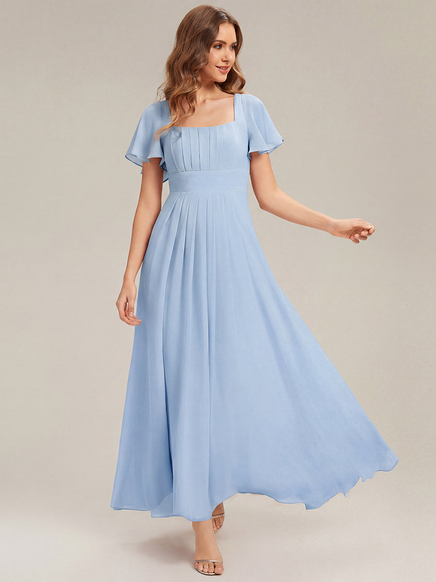 Color=Ice Blue | Fast Delivery Short Sleeve Ruffle Backless Ruched A-Line Floor Length Bridesmaid Dresses-Ice Blue 1