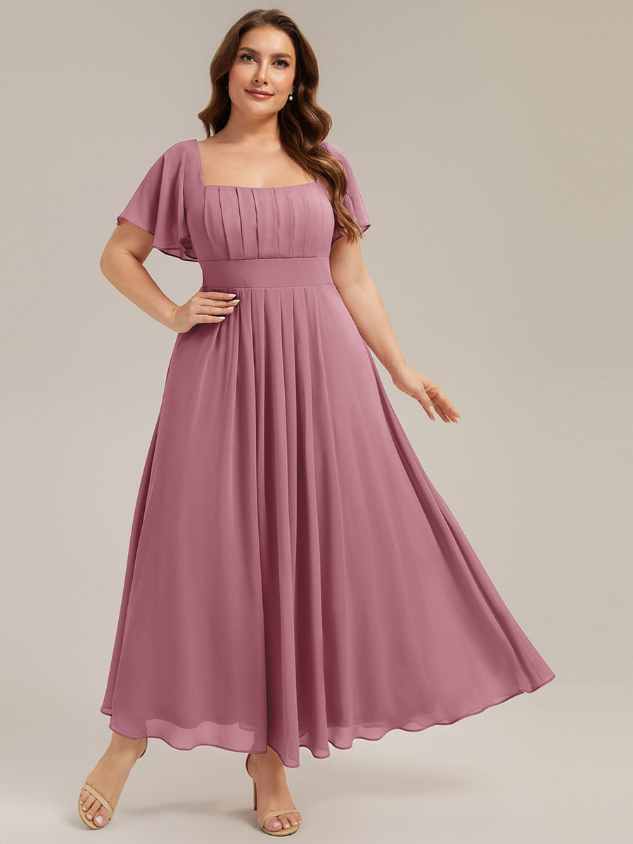 Color=Purple Orchid | Factory Design Short Sleeve Ruffle Backless Ruched A-Line Maxi Bridesmaid Dresses-Purple Orchid 20