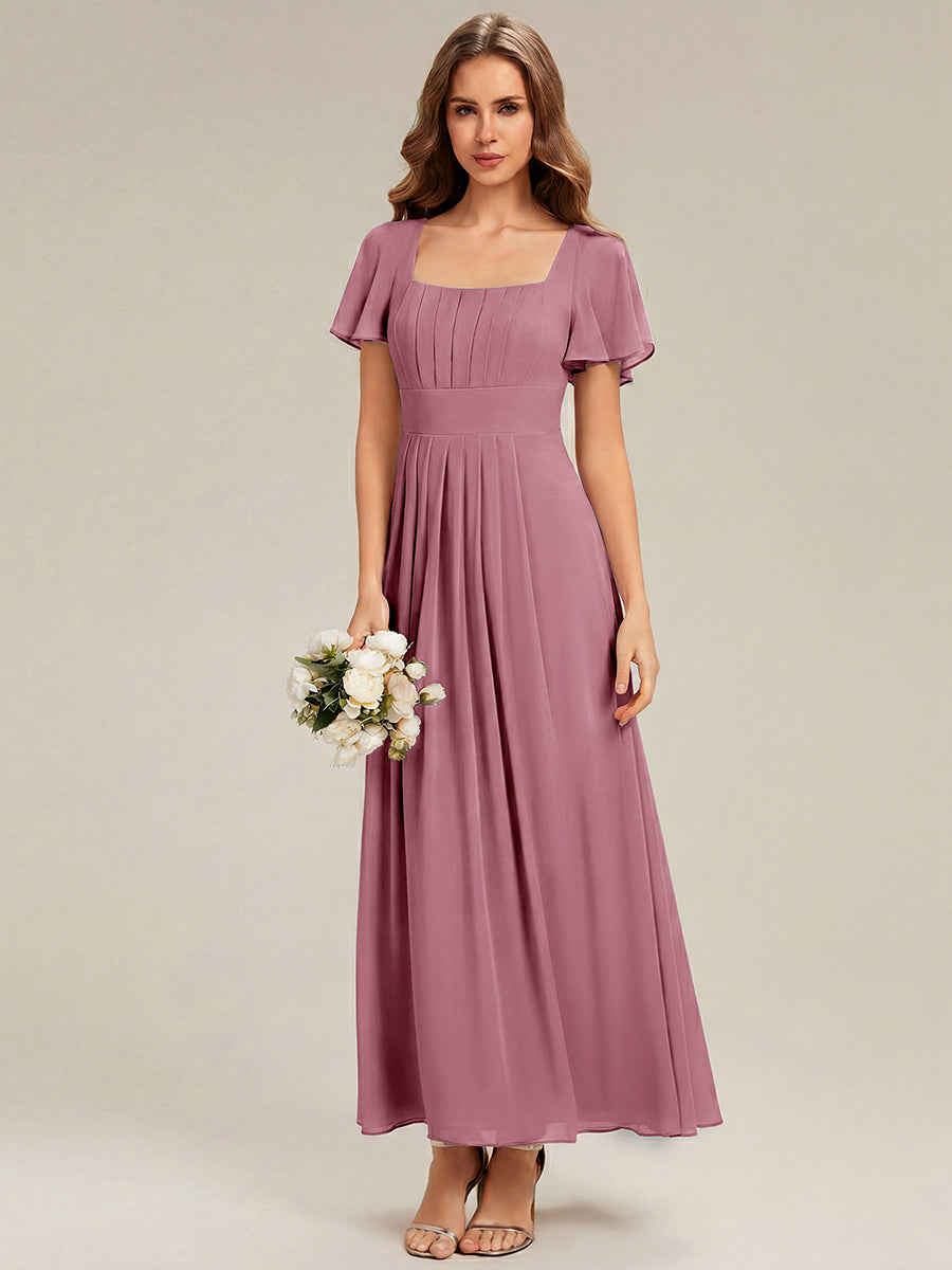 Color=Purple Orchid | Factory Design Short Sleeve Ruffle Backless Ruched A-Line Maxi Bridesmaid Dresses-Purple Orchid 15