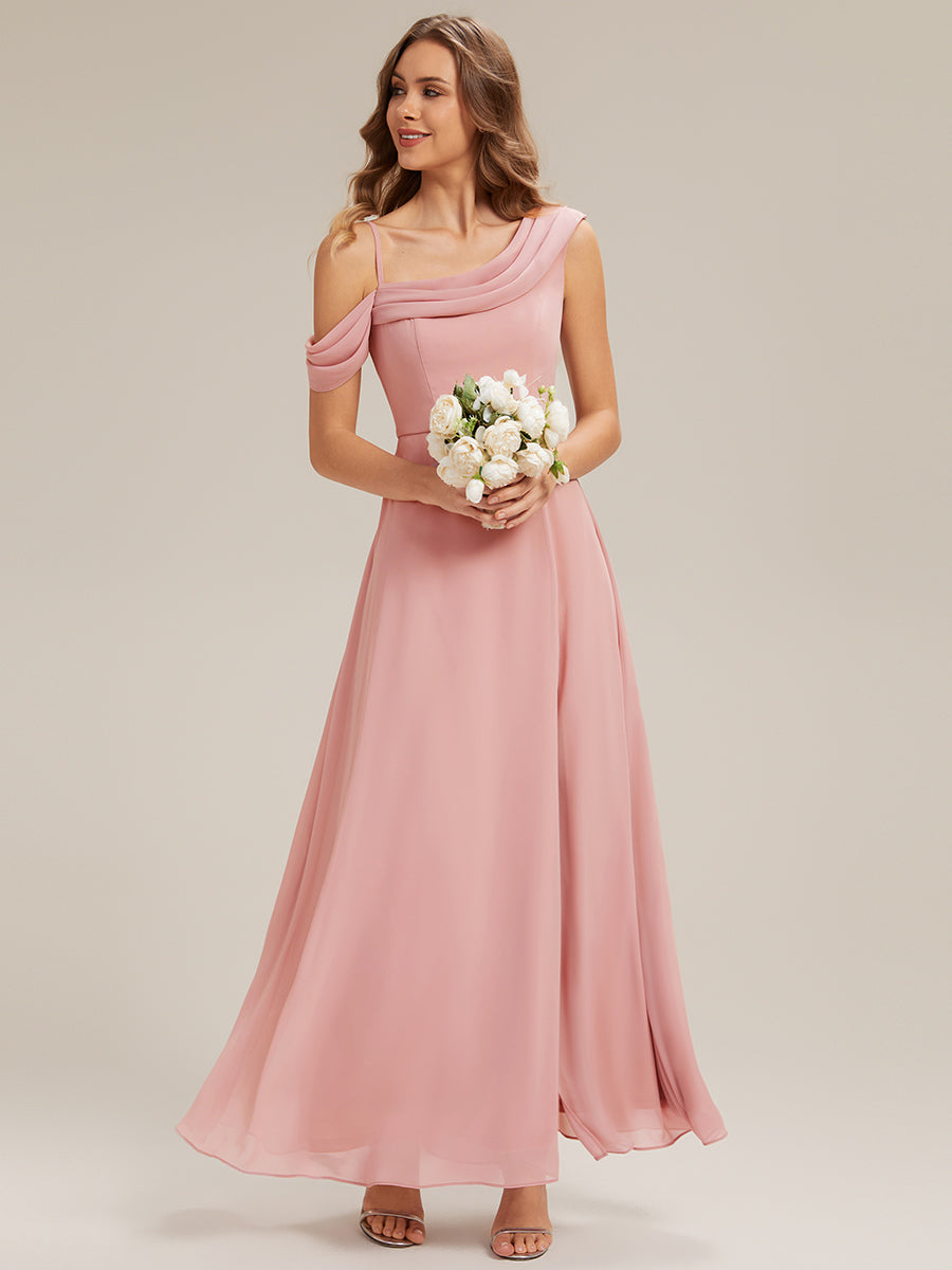 Color=Dusty Rose | Fast Delivery Short Sleeve Asymmetrical A-Line Floor Length Rhinestone Bridesmaid Dresses-Dusty Rose 10