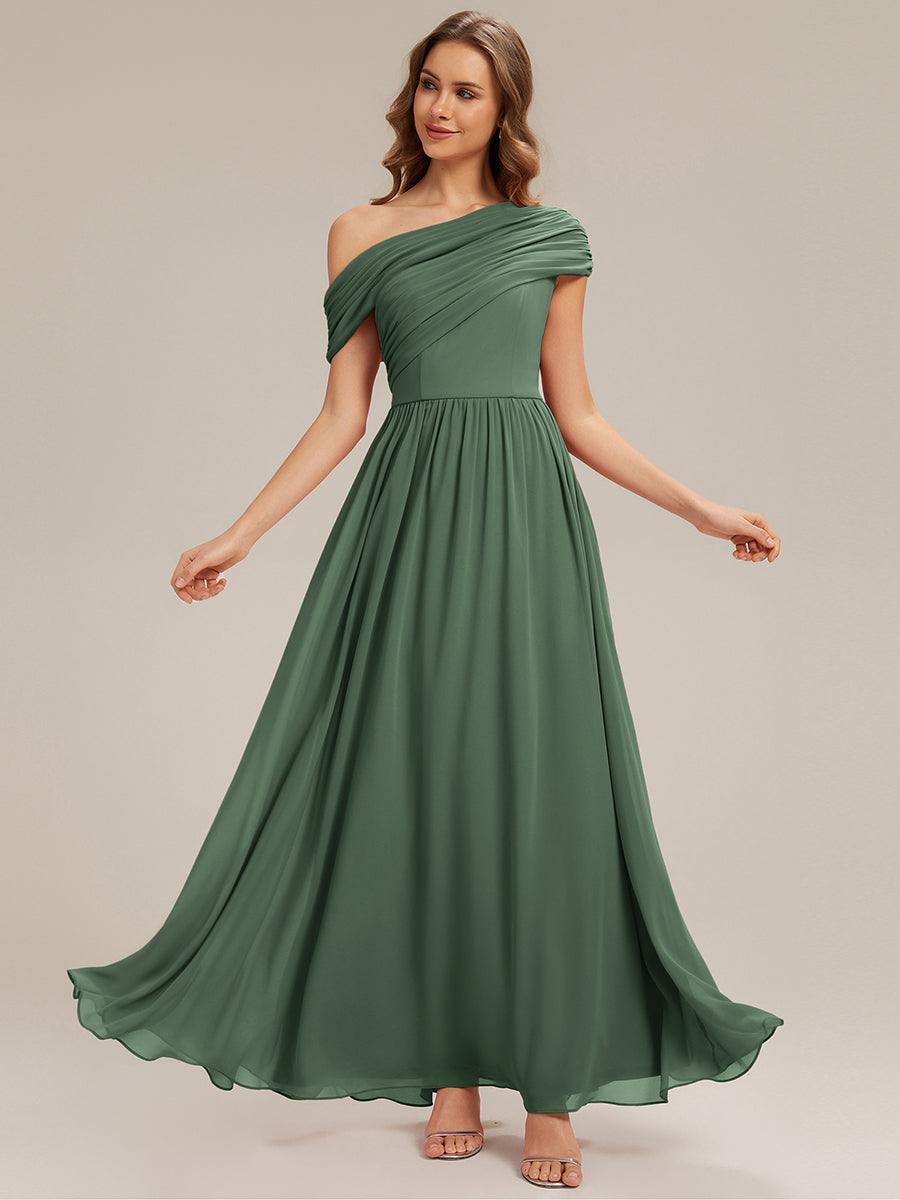 Color=Eucalyptus | Wholesale Asymmetrical Off Shoulder Gathered A-Line Floor Length Bridesmaid Dresses-Eucalyptus 11