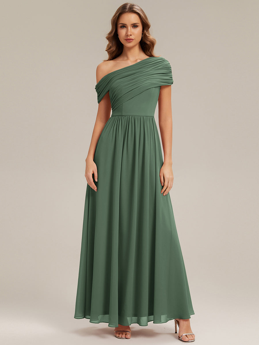 Color=Eucalyptus | Wholesale Asymmetrical Off Shoulder Gathered A-Line Floor Length Bridesmaid Dresses-Eucalyptus 14