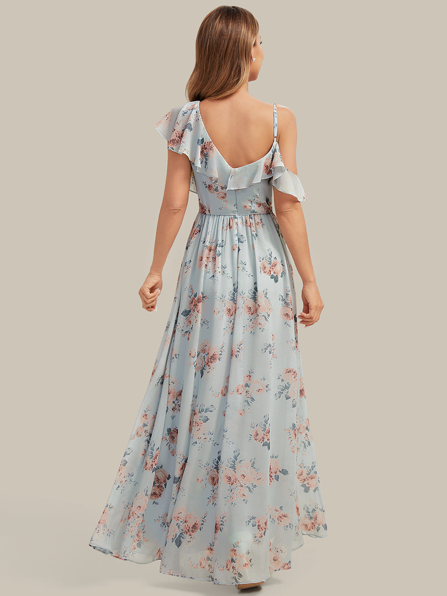 Color=Amber Bloom Amber Bloom | Volume Discounts Short Sleeve Ruffle Asymmetrical A-Line Floor Length Bridesmaid Dresses-Amber Bloom Amber Bloom 2