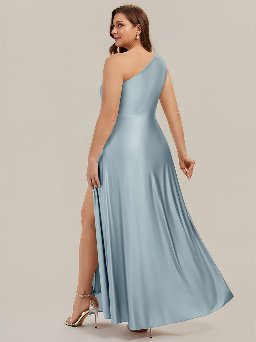 Color=Sky Blue | Bulk Order Sleeveless A-Line High Stretch Asymmetrical Floor Length Dress with Thigh-High Slit, Bridesmaid Dresses-Sky Blue 7