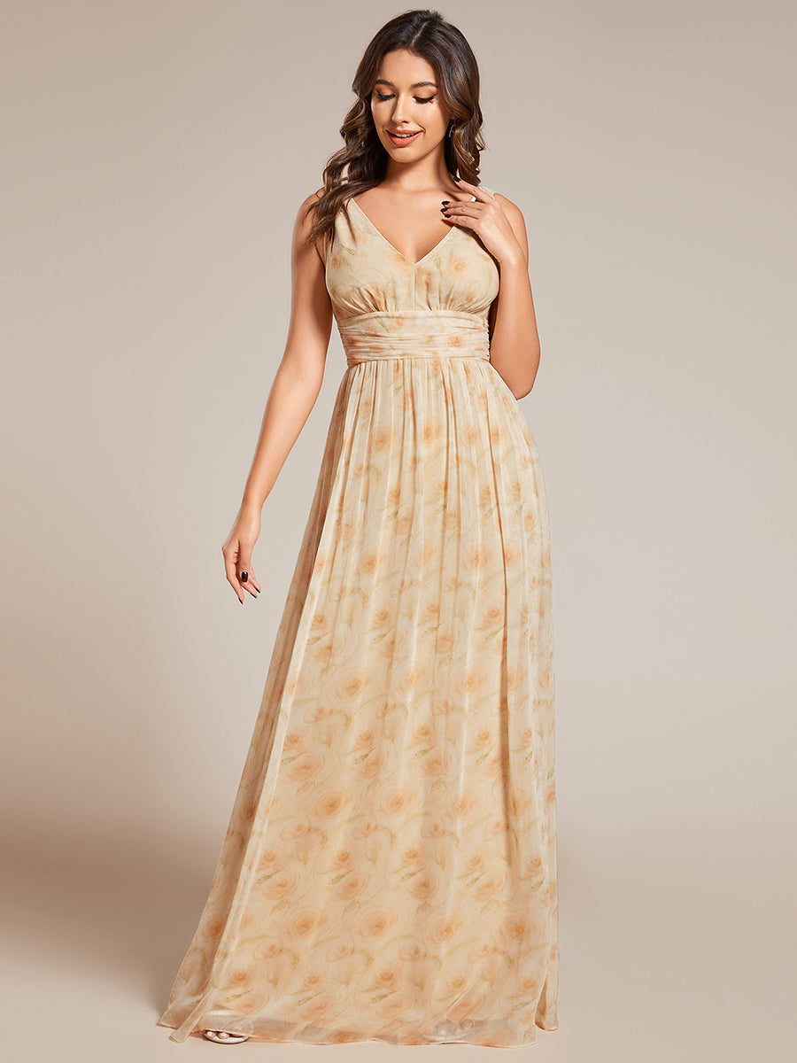 Color=Golden Roses | Double V-Neck Elegant Maxi Long Wholesale Evening Dresses-Golden Roses 1