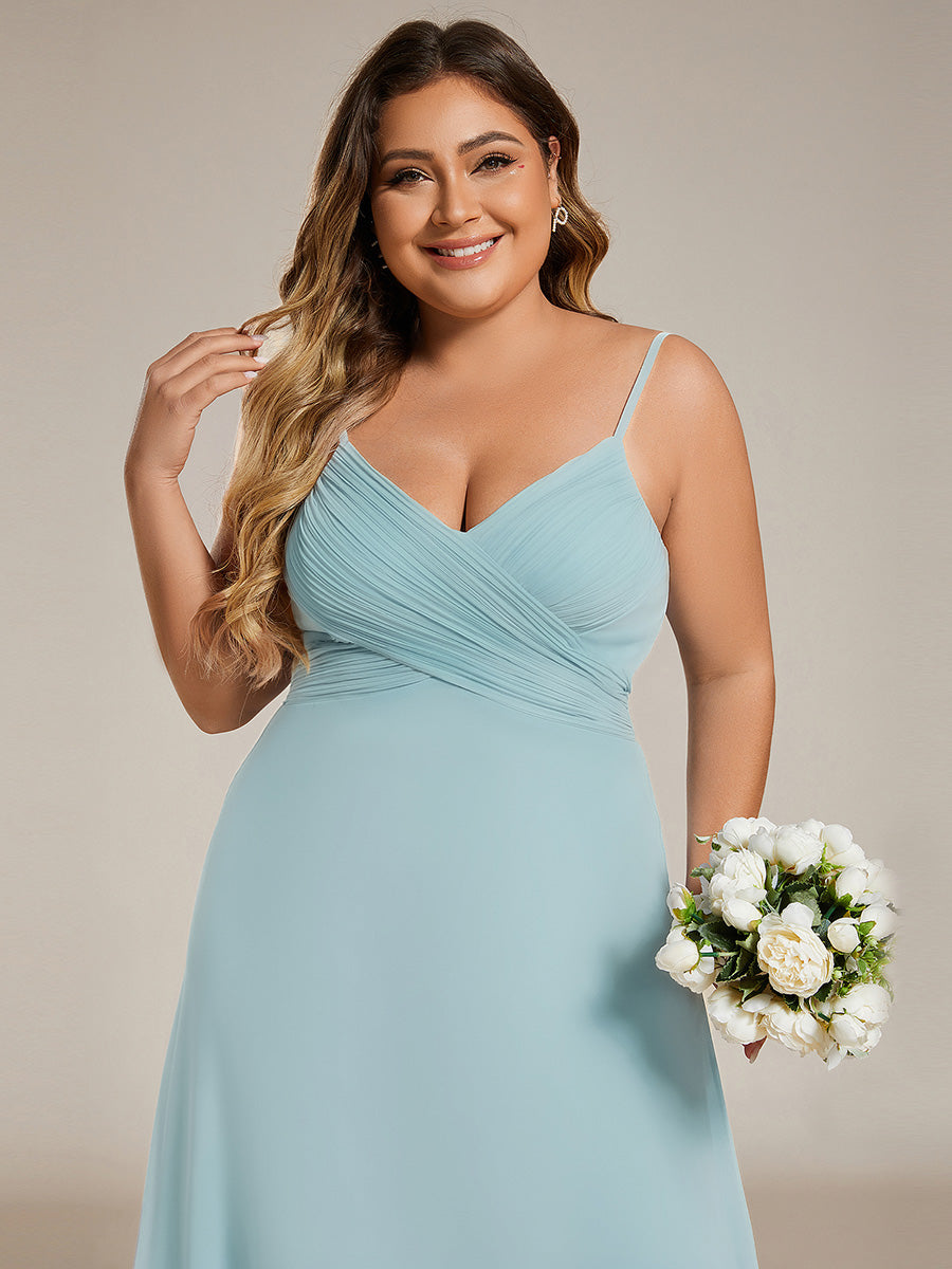 Color=Sky Blue | B2B-Exclusive Sleeveless V-Neck Pleated Backless A-Line Floor Length Bridesmaid Dresses-Sky Blue 3