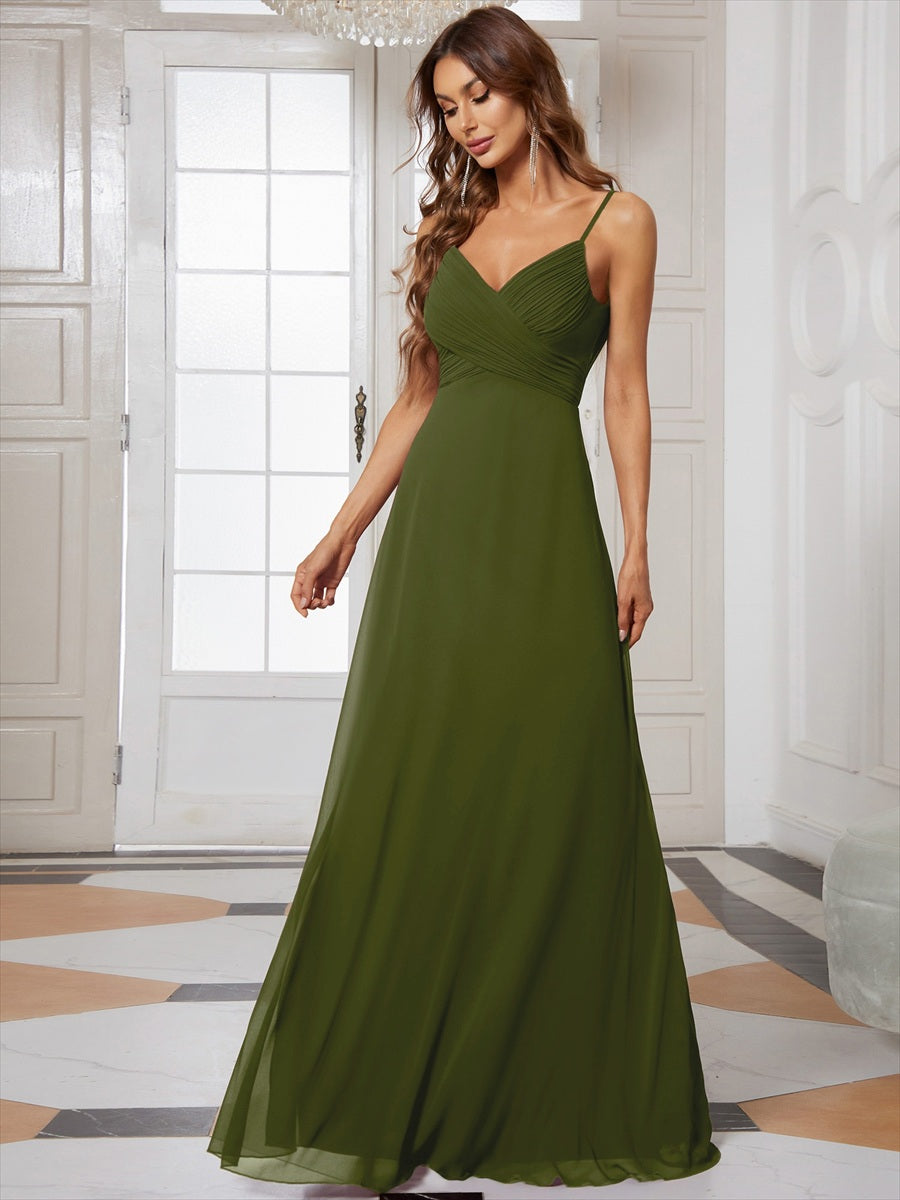 Color=Olive Green|Sleeveless Wholesale Evening Dresses with an A Line Silhouette II-Olive Green