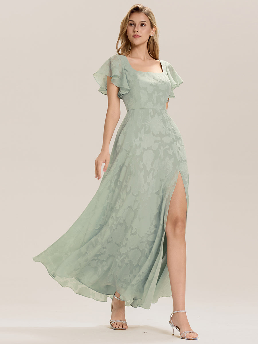 Color=Mint Green | Short Sleeve Ruffle Tie-Front Backless A-Line Floor Length Evening Dresses-Mint Green 12