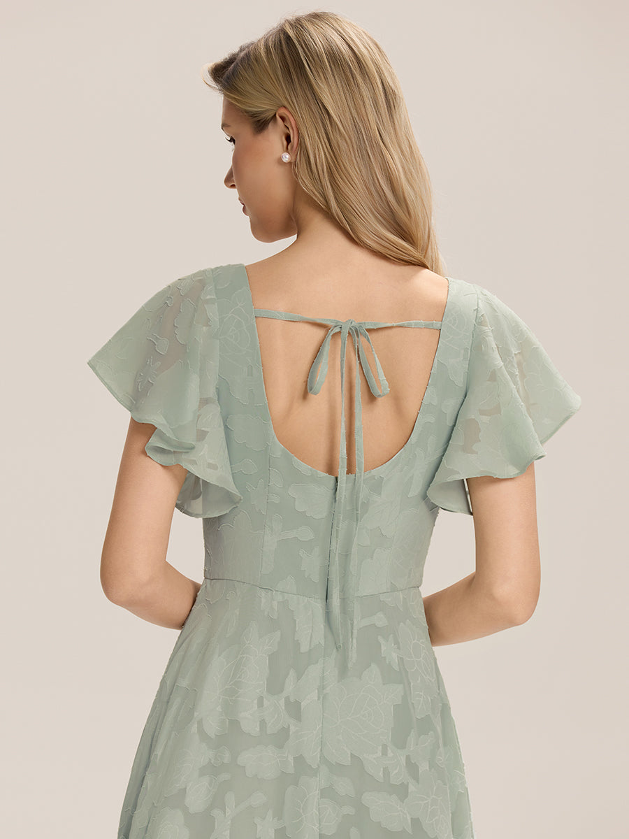 Color=Mint Green | Short Sleeve Ruffle Tie-Front Backless A-Line Floor Length Evening Dresses-Mint Green 11