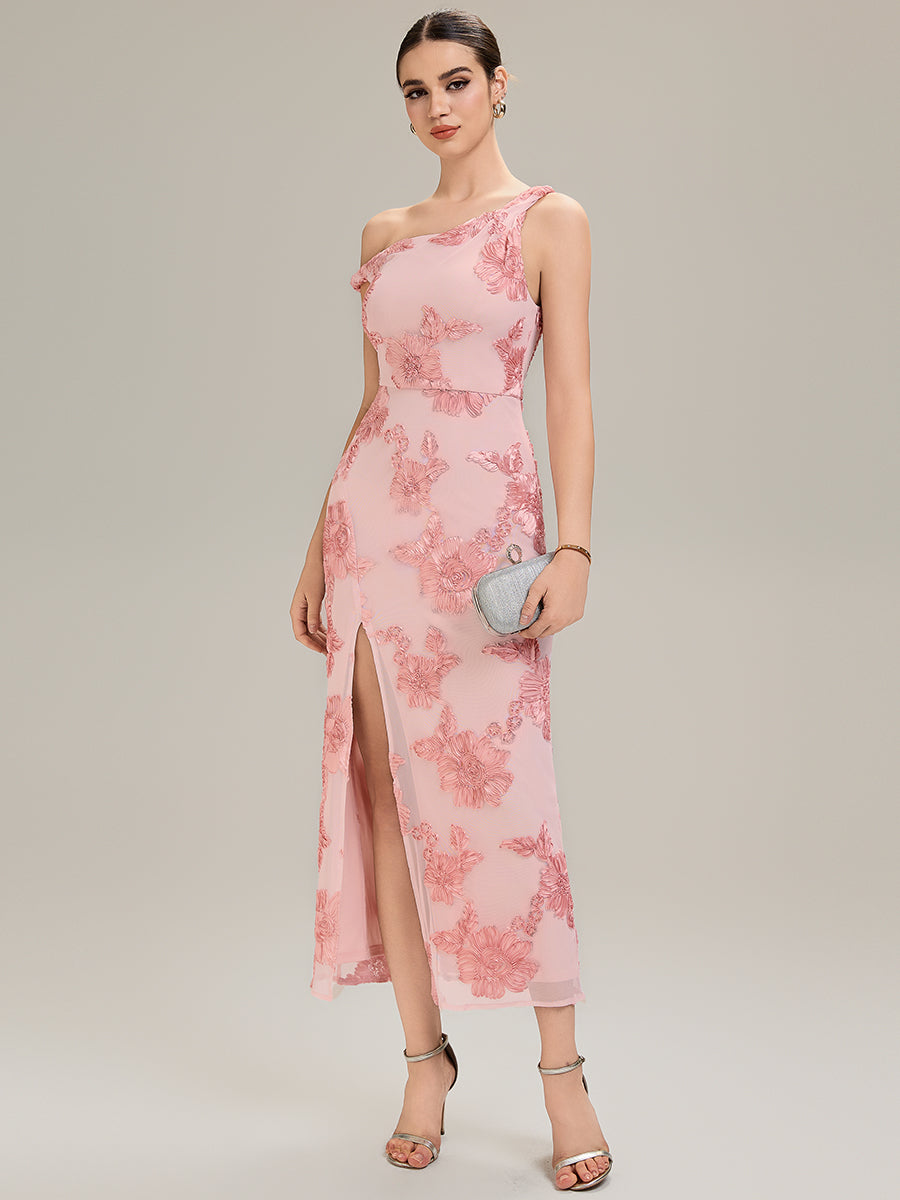 Color=Pink | Custom Solutions Strapless Sleeveless Fishtail Maxi Dress with Tie-Front Evening Dresses-Pink 16