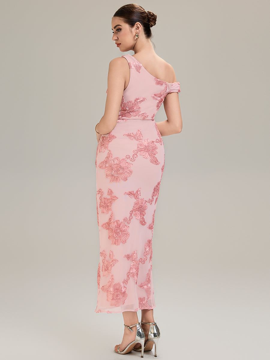 Color=Pink | Custom Solutions Strapless Sleeveless Fishtail Maxi Dress with Tie-Front Evening Dresses-Pink 17