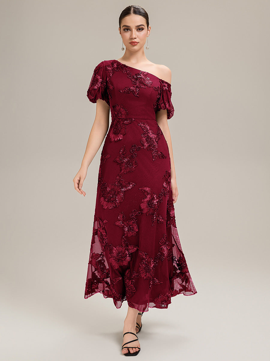 Color=Burgundy | Custom Solutions Strapless Asymmetrical Fishtail High Stretch Maxi Evening Dresses-Burgundy 1