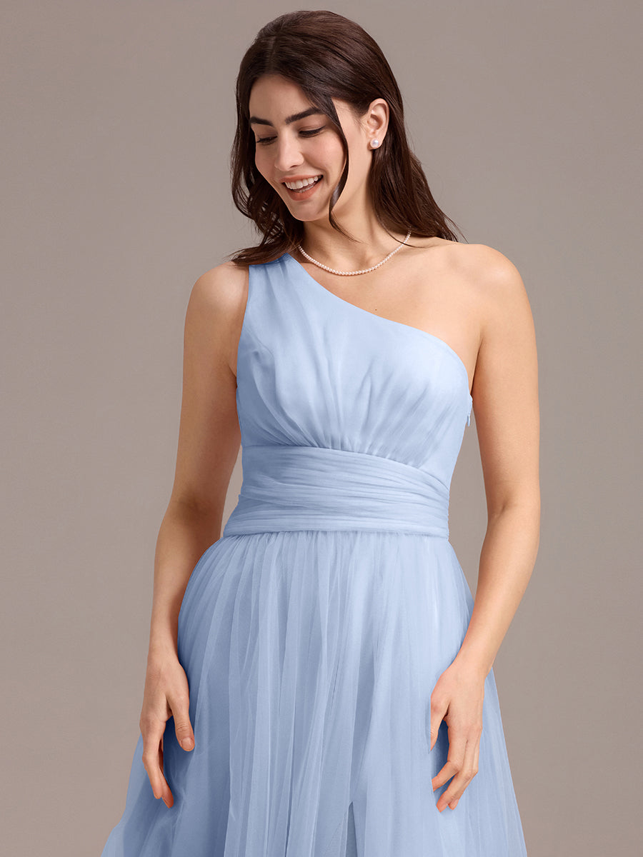 Color=Ice Blue | Custom Solutions Sleeveless Asymmetrical Pleated A-Line Floor Length Bridesmaid Dresses-Ice Blue 23