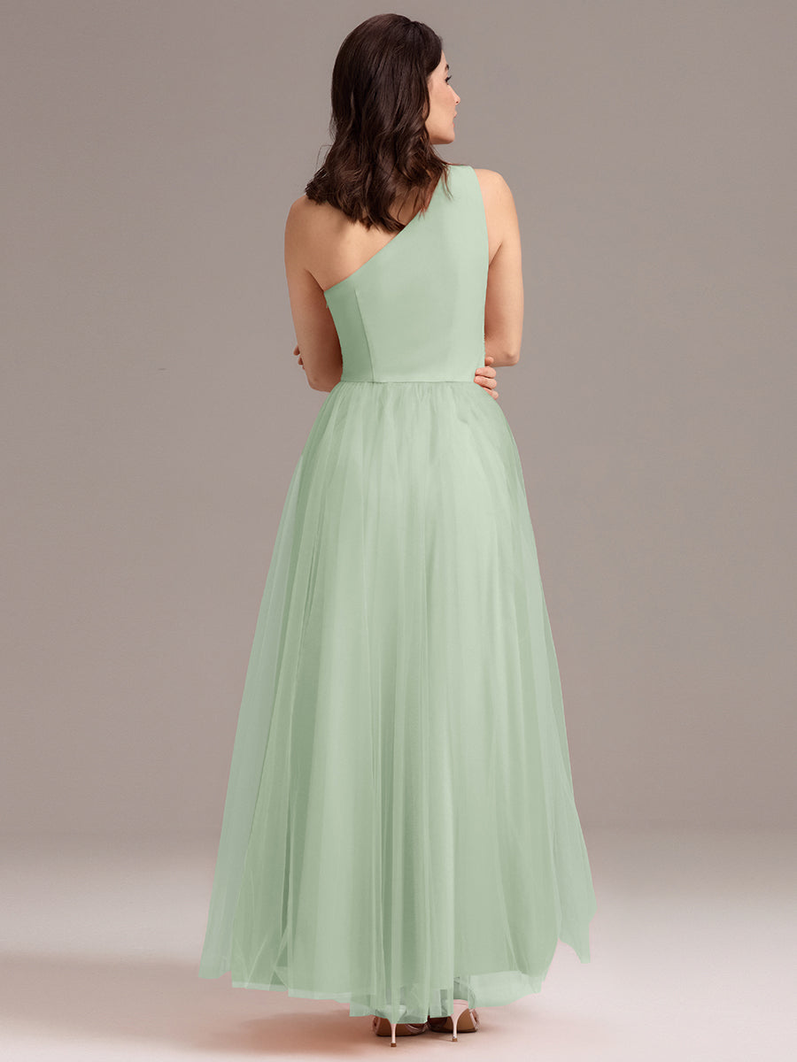 Color=Mint Green | Custom Solutions Sleeveless Asymmetrical Pleated A-Line Floor Length Bridesmaid Dresses-Mint Green 27