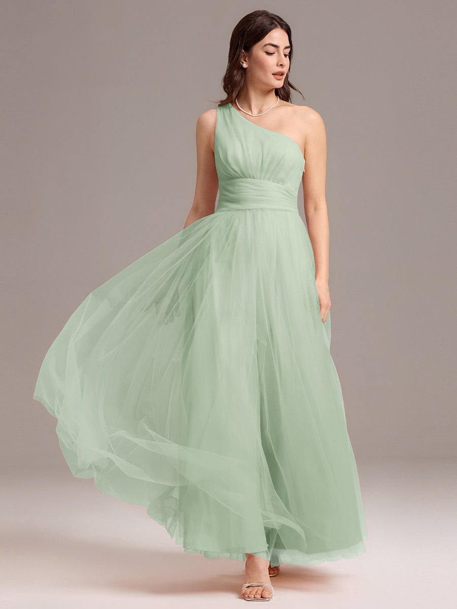 Color=Mint Green | Custom Solutions Sleeveless Asymmetrical Pleated A-Line Floor Length Bridesmaid Dresses-Mint Green 30