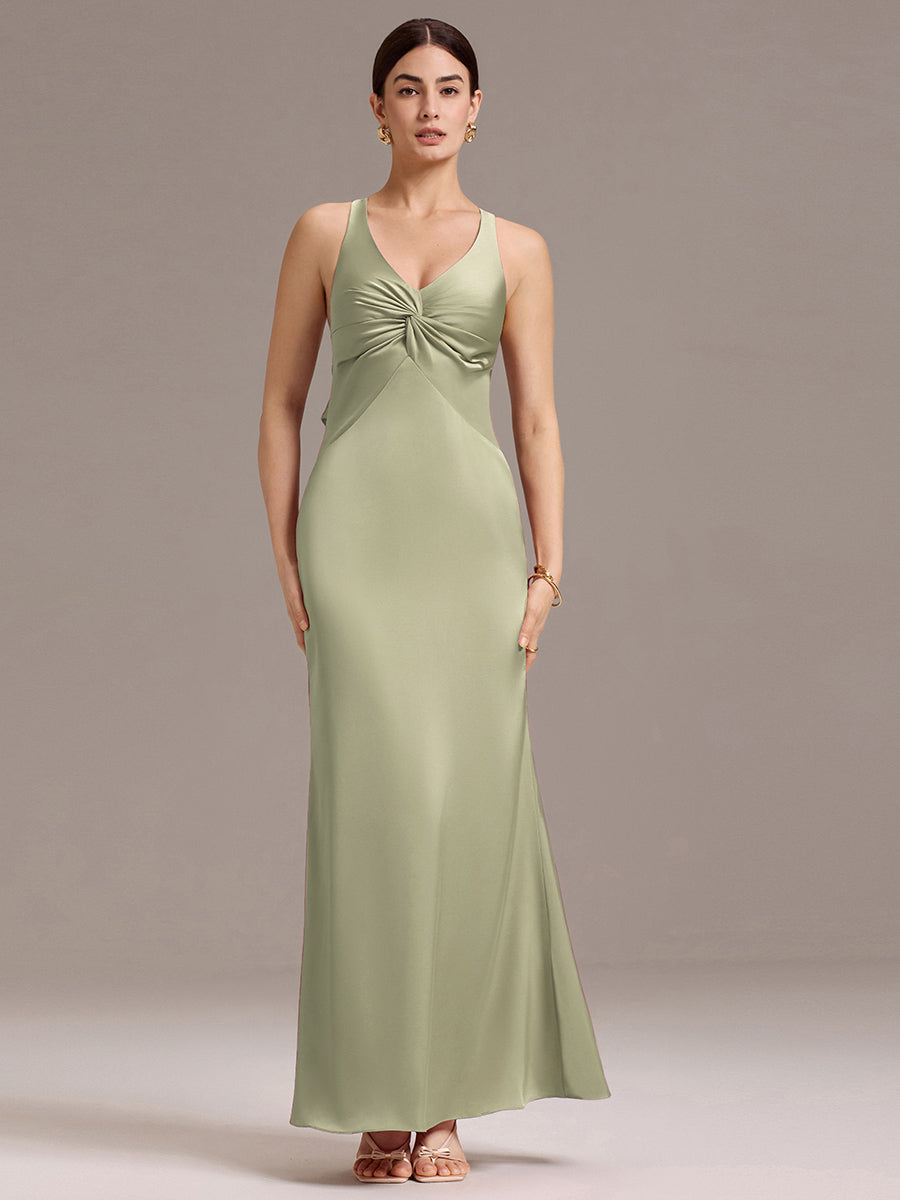 Color=Sage Green | Custom Solutions Sleeveless Deep V-Neck Backless Mermaid Floor Length Bridesmaid Dresses-Sage Green 12