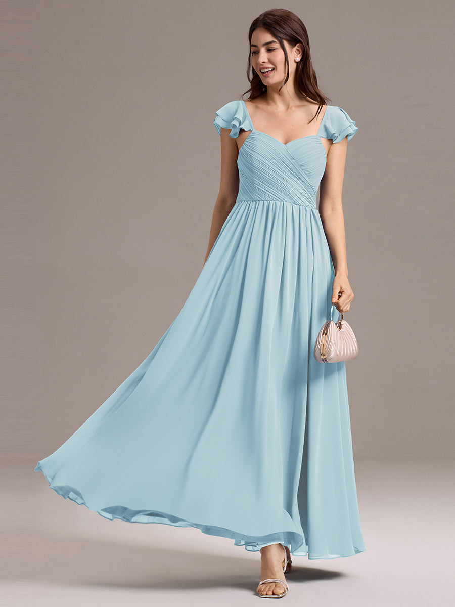 Color=Sky Blue | Custom Made Sleeveless One Shoulder Pleated A-Line Floor Length Bridesmaid Dresses-Sky Blue 6