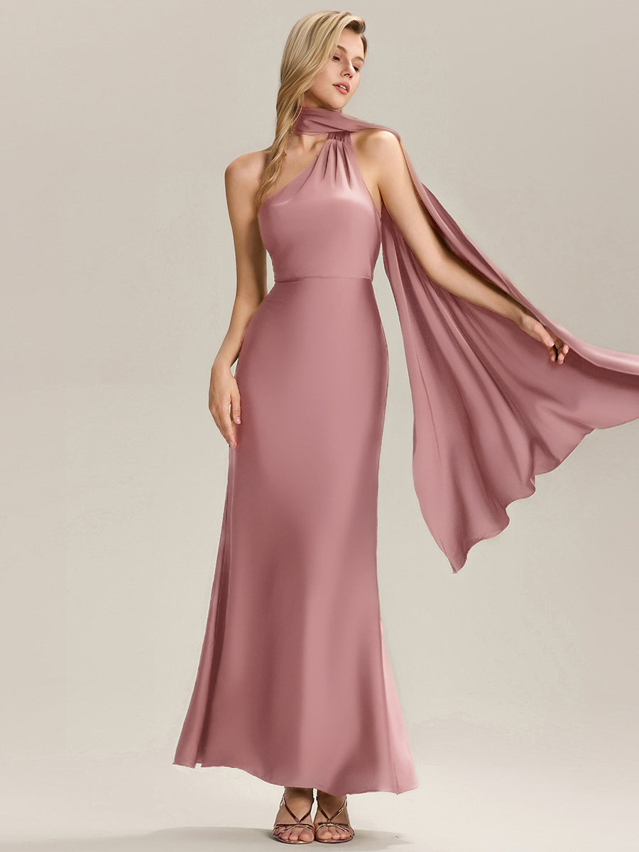 Color=Purple Orchid | Custom Made Short Sleeves V-Neck Backless Fishtail Floor Length Bridesmaid Dresses-Purple Orchid 5