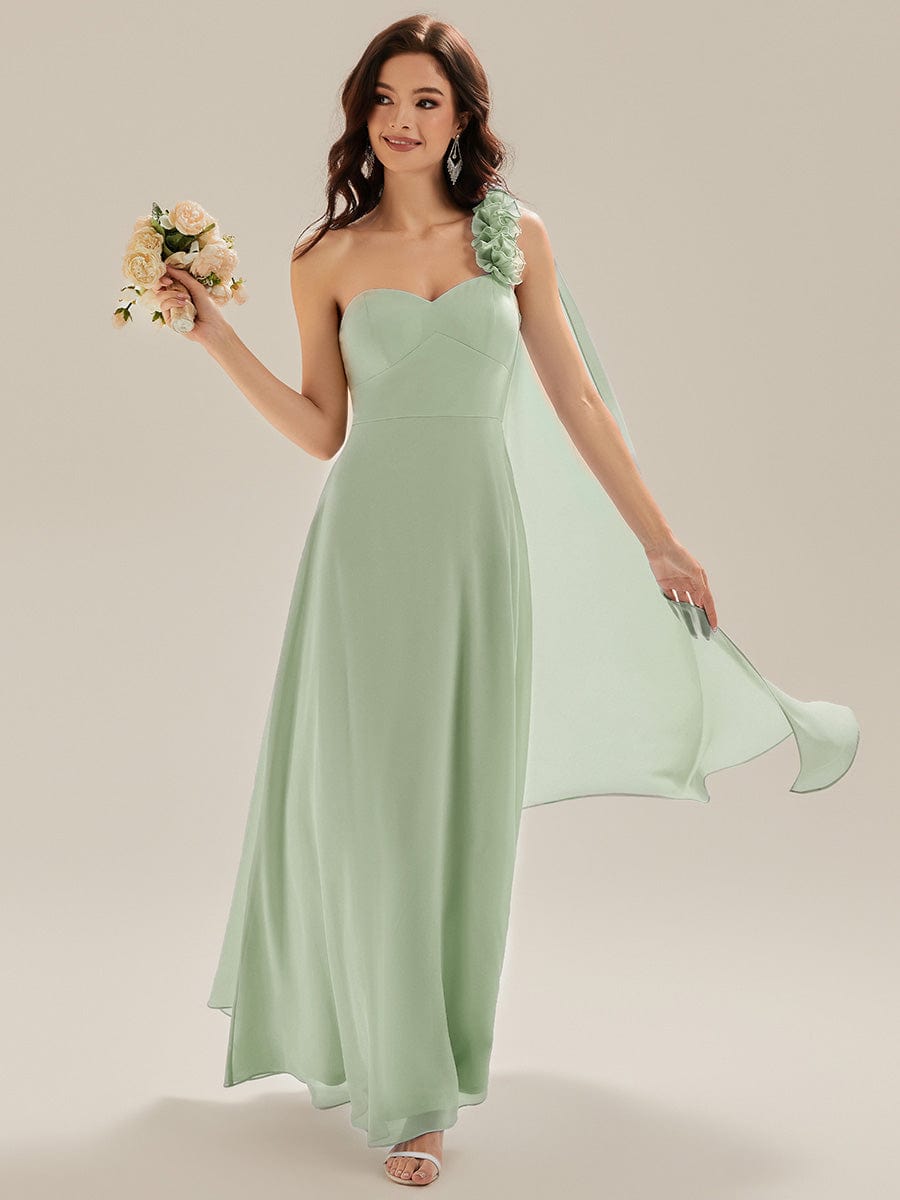 Color=Mint Green | Sleeveless One Shoulder Floral A-Line Floor Length Bridesmaid Dresses-Mint Green 15