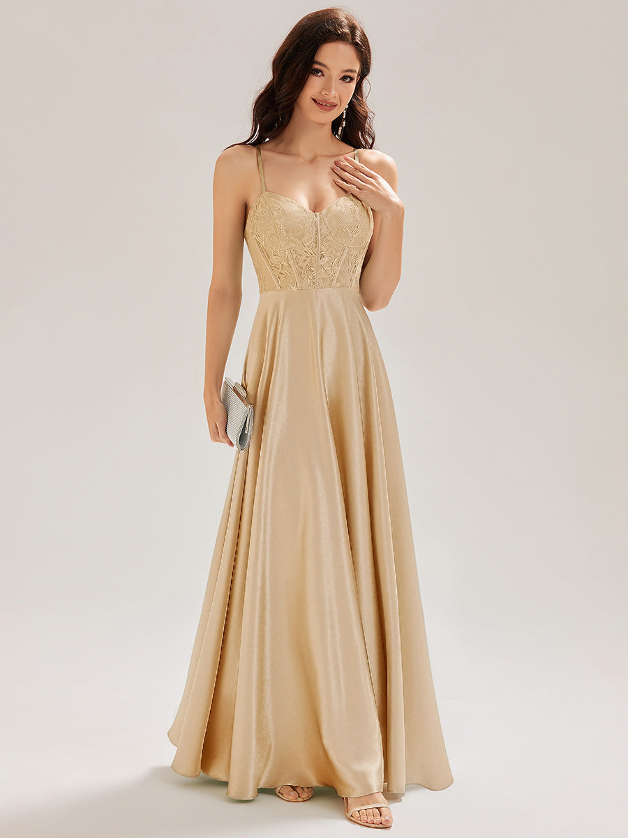 Color=Champagne | Custom Made Sleeveless V-Neck A-Line Floor Length Patchwork Bridesmaid Dresses-Champagne 7