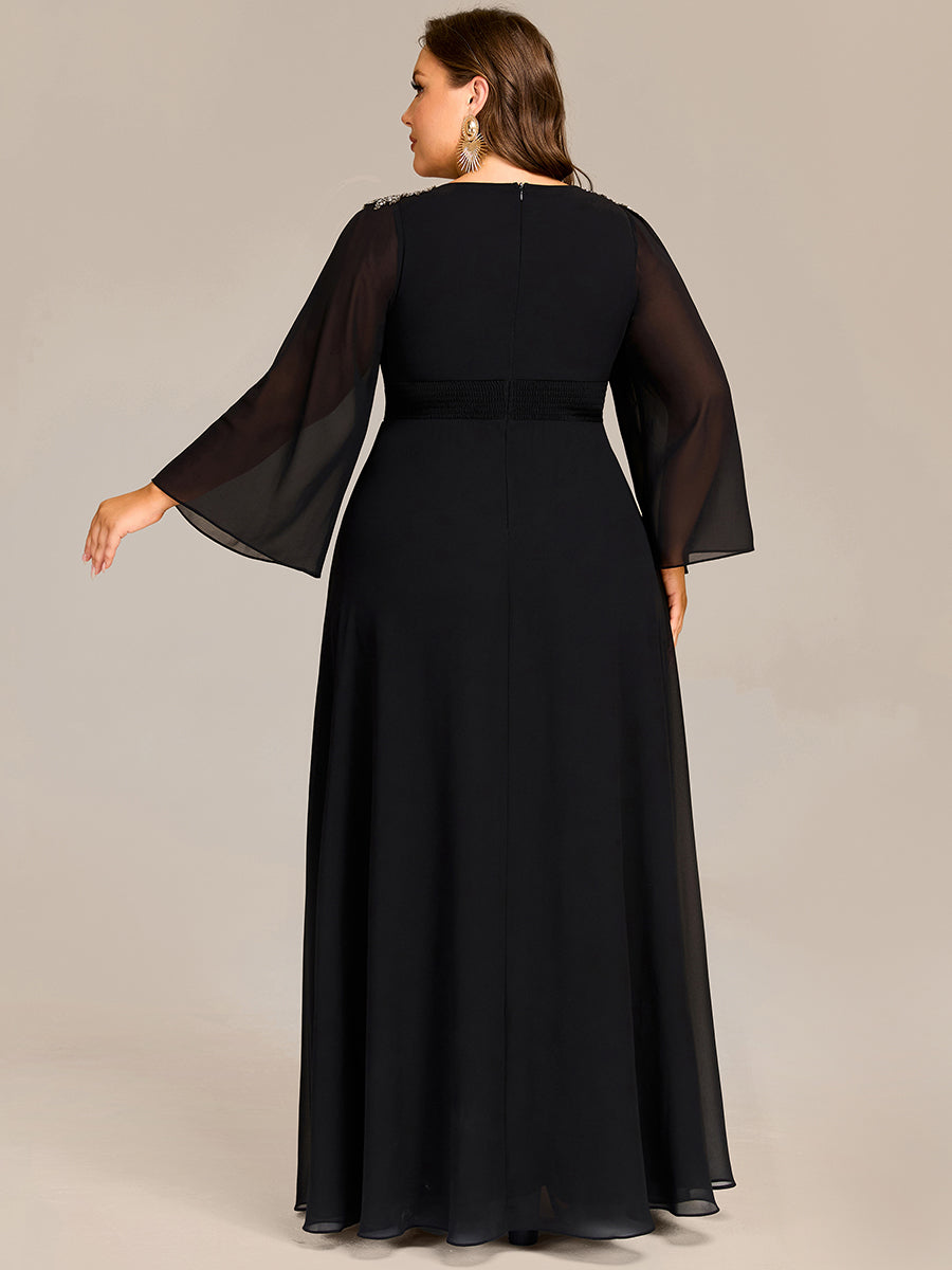 Color=Black | Bulk Wholesale Bridesmaid Sequin Dresse with Sequin Embroidery-Black 2