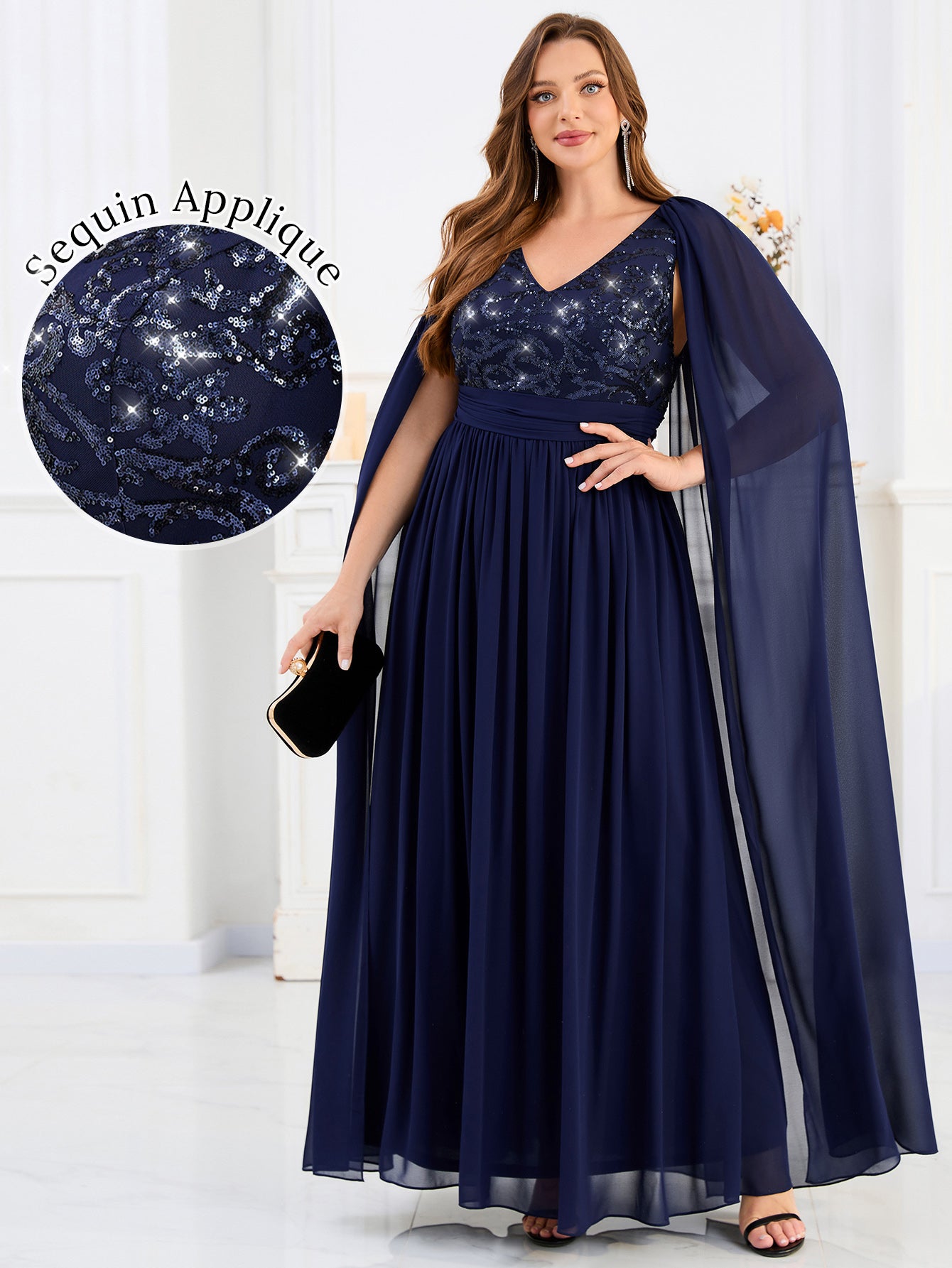 Color=Black | Bulk Wholesale Bridesmaid Sequin Dresse with Sequin Embroidery-Black 1