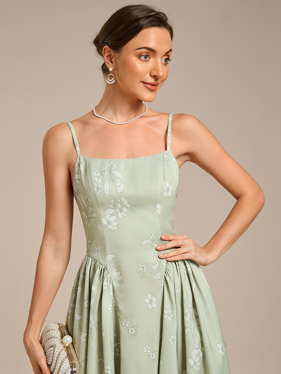 Color=Vintage Primrose Celadon | B2B-Exclusive Sleeveless Floral A-Line Square Neck Midi Wedding Guest Dress-Vintage Primrose Celadon 3