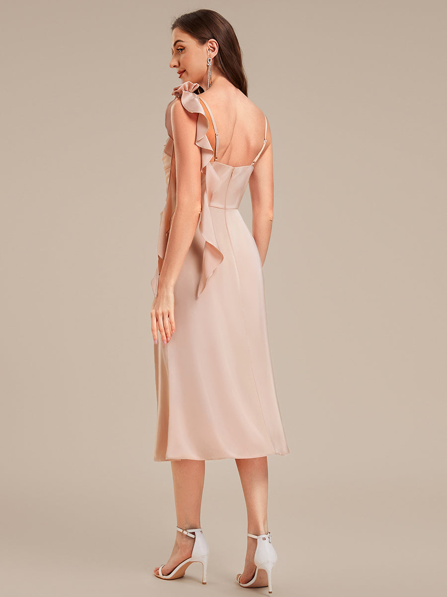 Color=English Rose | Sleeveless Off Shoulder Fishtail Floral Midi Wedding Guest Dresses-English Rose 2
