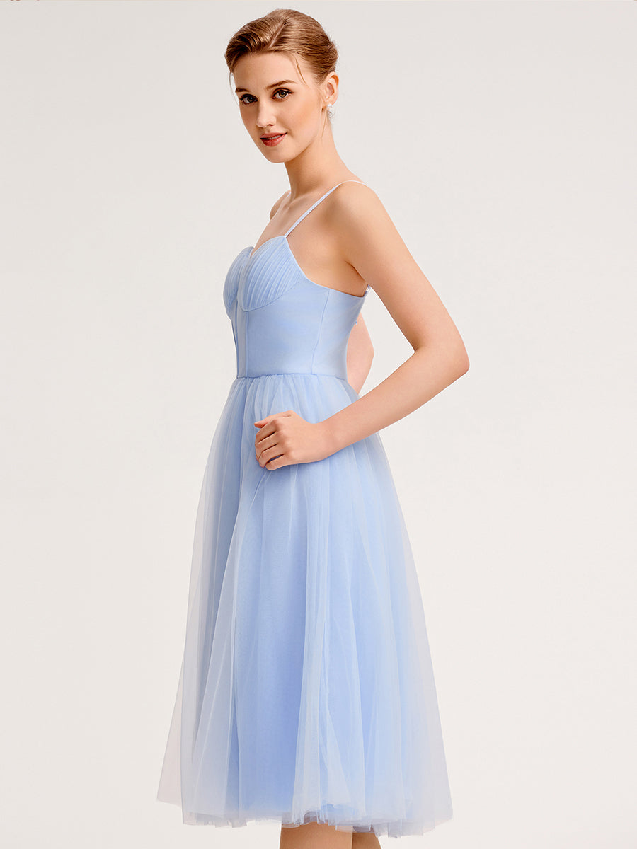 Color=Ice Blue | One Stop Shop Sleeveless Sweetheart Neck Backless Pleated A-Line Midi Bridesmaid Dresses-Ice Blue 4