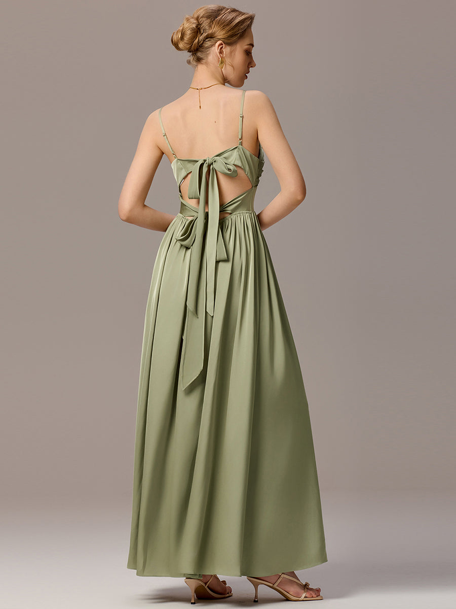 Color=Sage Green | Customizable Sleeveless Sweetheart Neck Backless A-Line Floor Length Bridesmaid Dresses-Sage Green 3